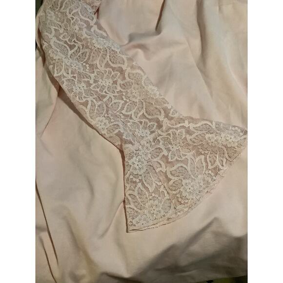 Lane Bryant Lace Bell Sleeve Dress Pink 18 Wedding Barbie retro - Picture 4 of 5
